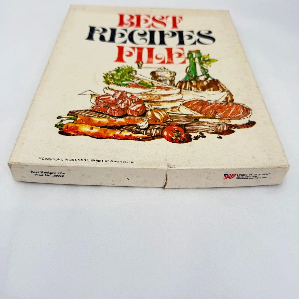 Bright of America Best Recipes File Organizer 1973 VTG Retro Kitchen‎ NOS in Box